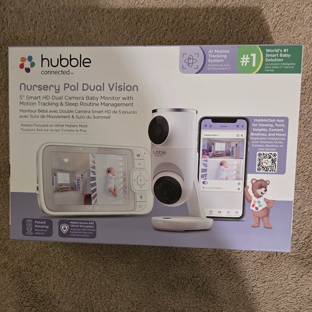NEW IN BOX Hubble Connected Nursery Pal Dual Vision  Baby Monitor